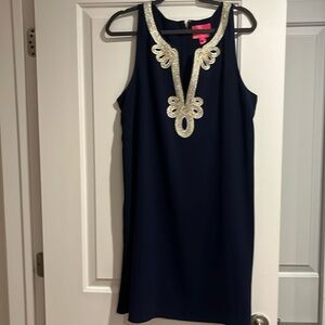 NWT Lilly Pulitzer Cherlyn True Navy Soft Shift Dress Sz 16